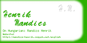 henrik mandics business card